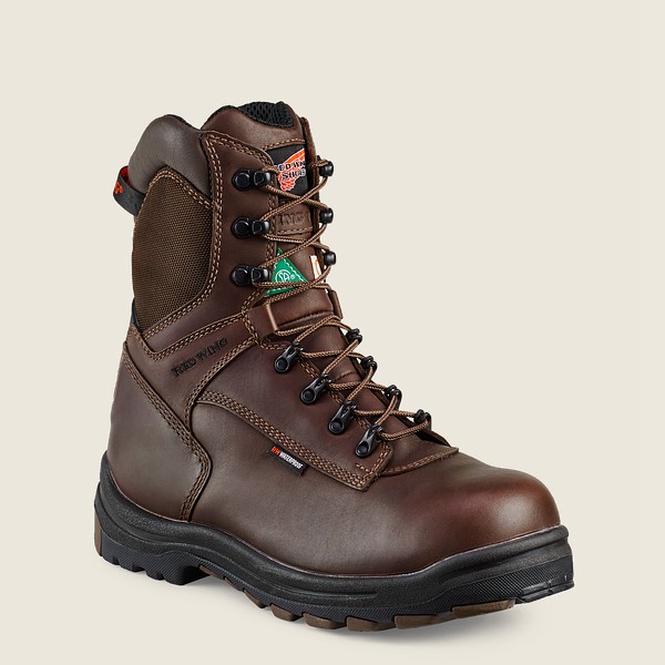 Red Wing Safety Boots King Toe® - 8-inch Insulated Waterproof Csa Toe - Black/Brown - Mens HMW806319